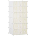 Six Cube Modular Storage Unit with Flip Doors - White