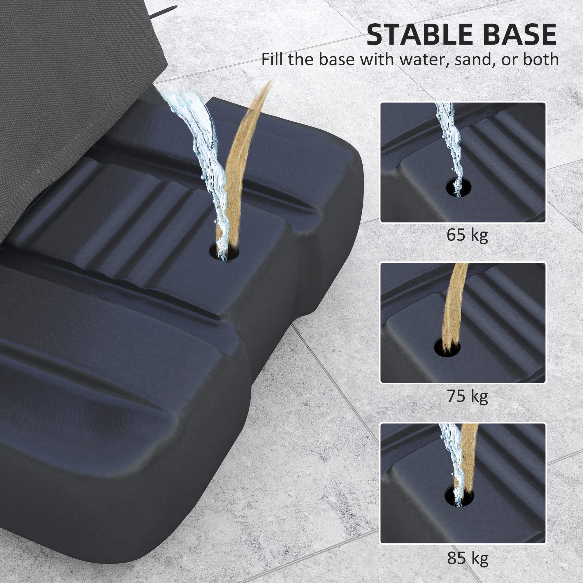 Basketball Hoop Outdoor, Height Adjustable Basketball Hoop and Stand with Rebound System, Weighted Base, Portable on Wheels, 2.45-3.05m, for Teens, Juniors, Adults, Black