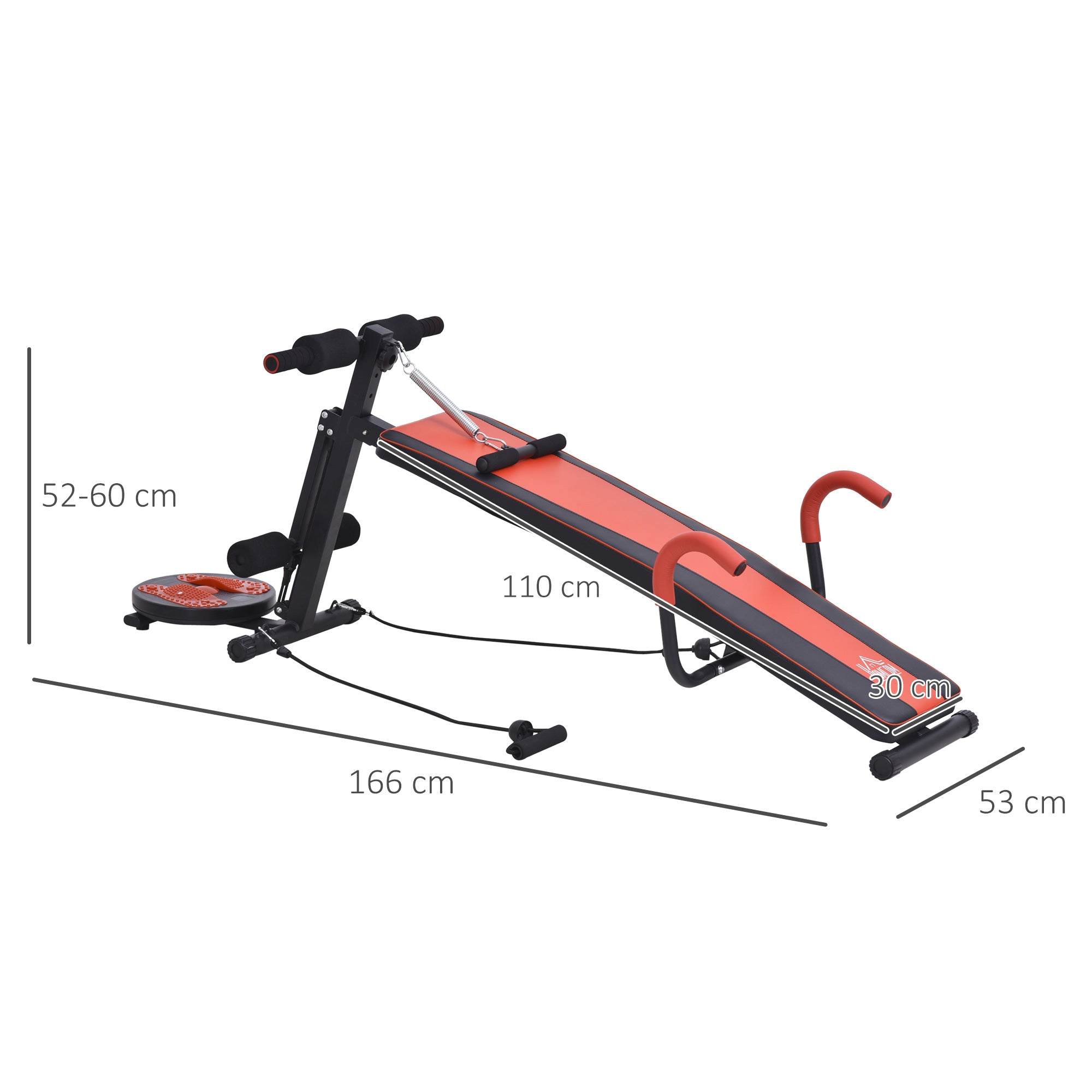 Multifunctional Sit Up Bench Exercise with Resistant Rope and Twist Waist Disc for Home, Office and Gym