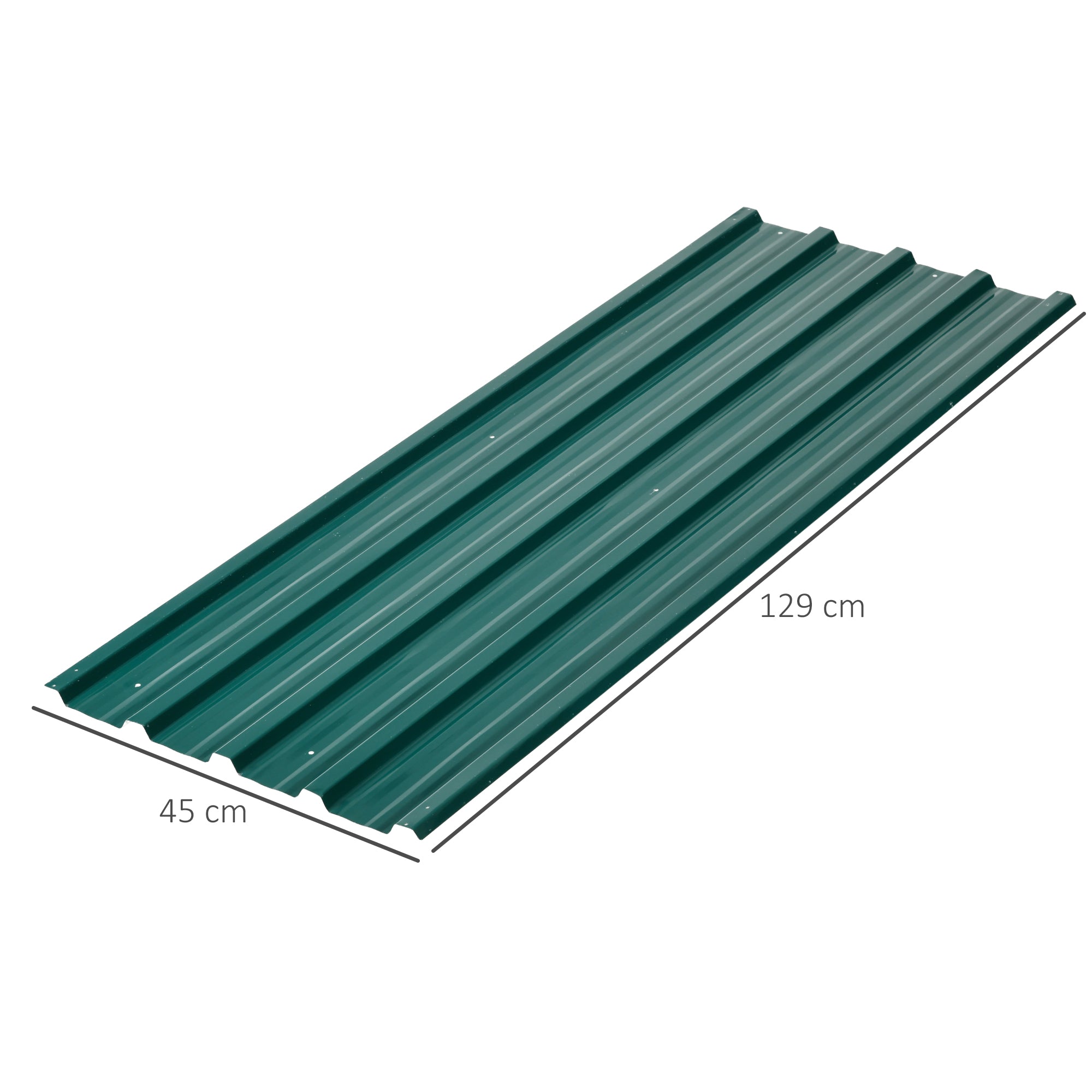 Set of 12 Corrugated Steel Roof Sheet Panels - Green