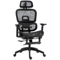 Multi-Adjustable Ergonomic Mesh Office Chair with Footrest - Black