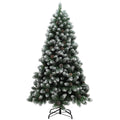 6ft Snow-Dipped Artificial Pine Christmas Tree with Pine Cones - Green