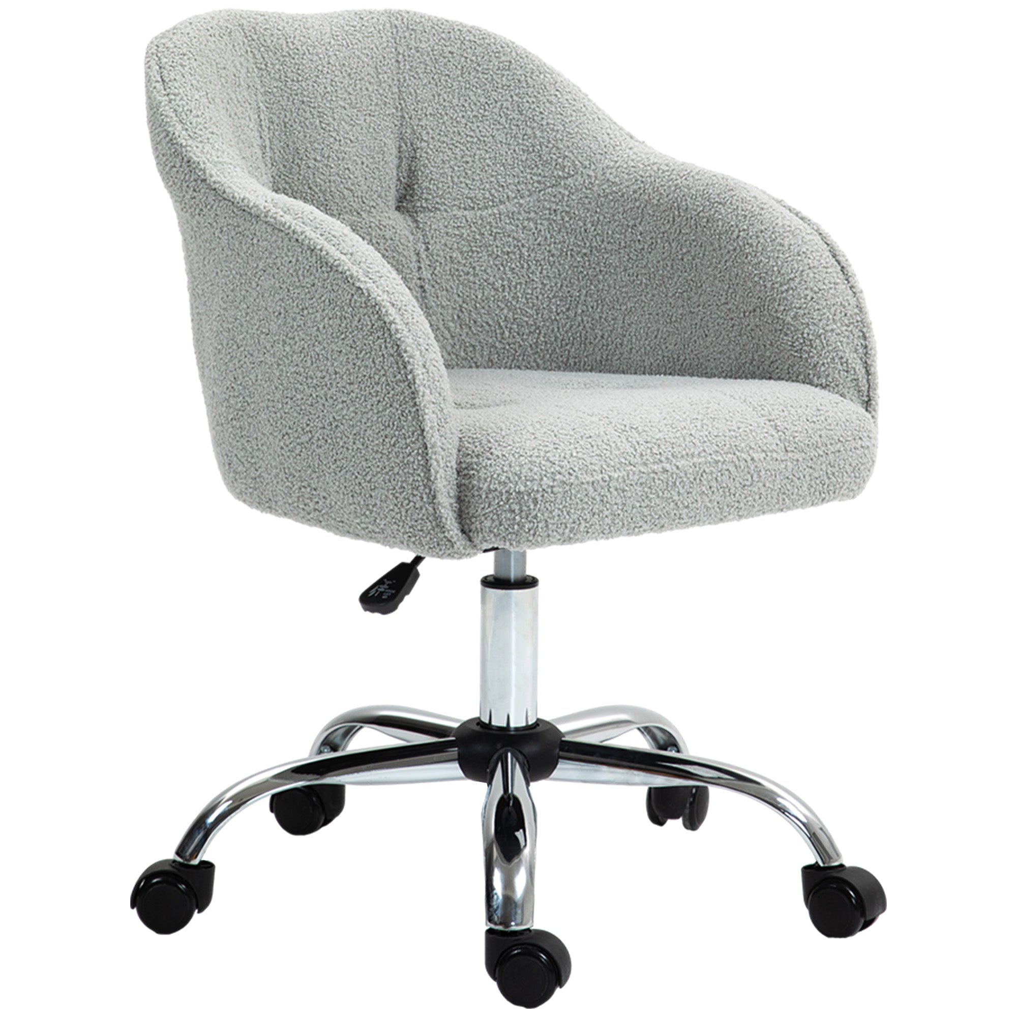 Teddy Fleece Swivel Office Chair - Grey