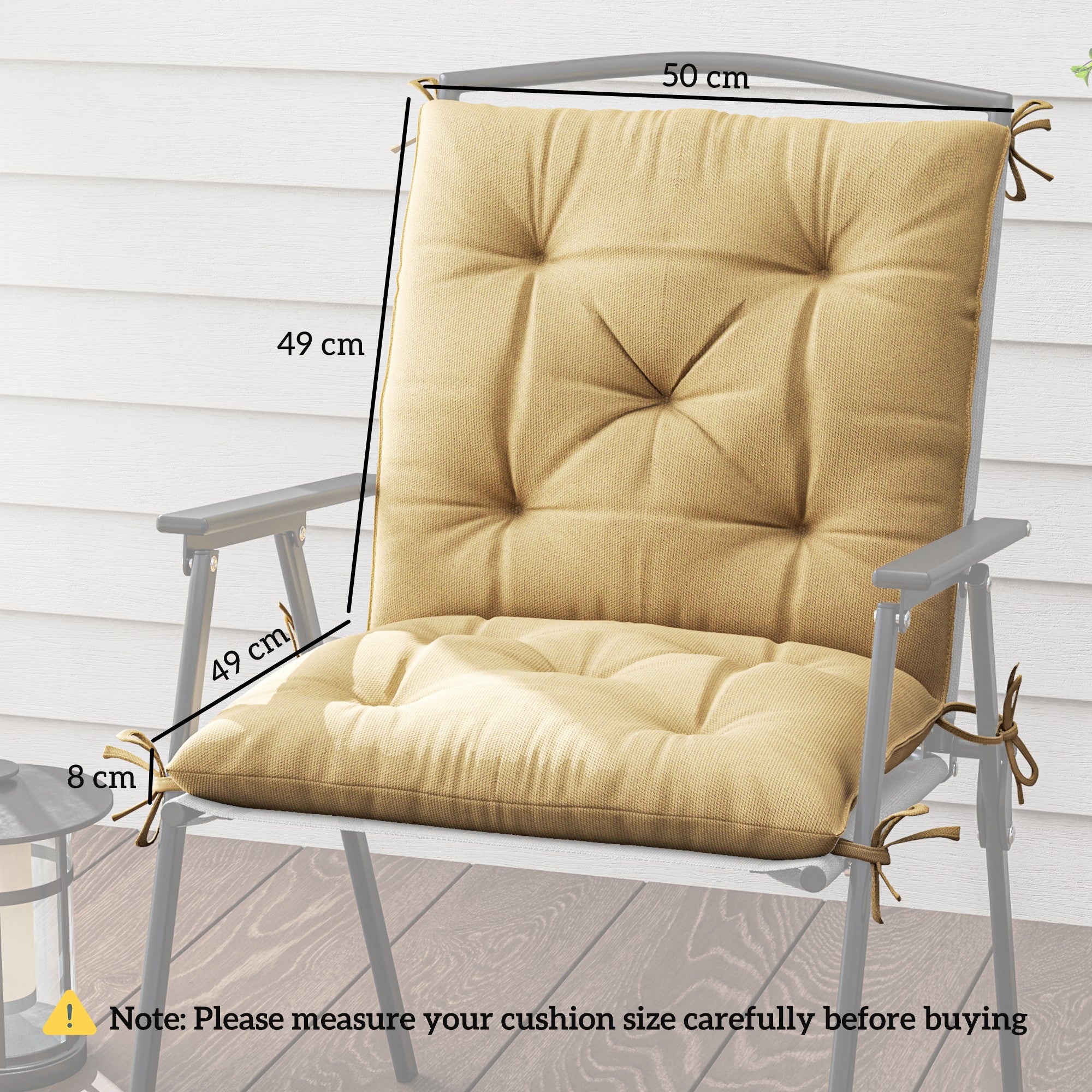 Set of Two Outdoor Seat Cushions - Khaki