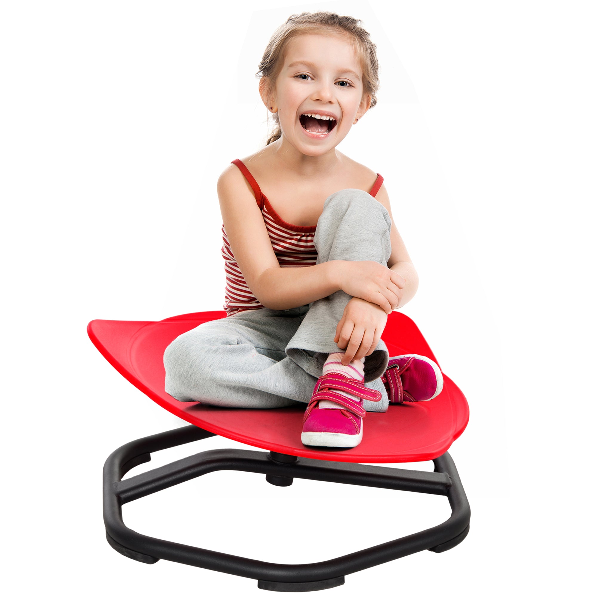 Spinning Chair for Autism Sit and Spin, Coordination & Balance, Sensory Spinning Chair for Toddlers 3-6 Years, Red