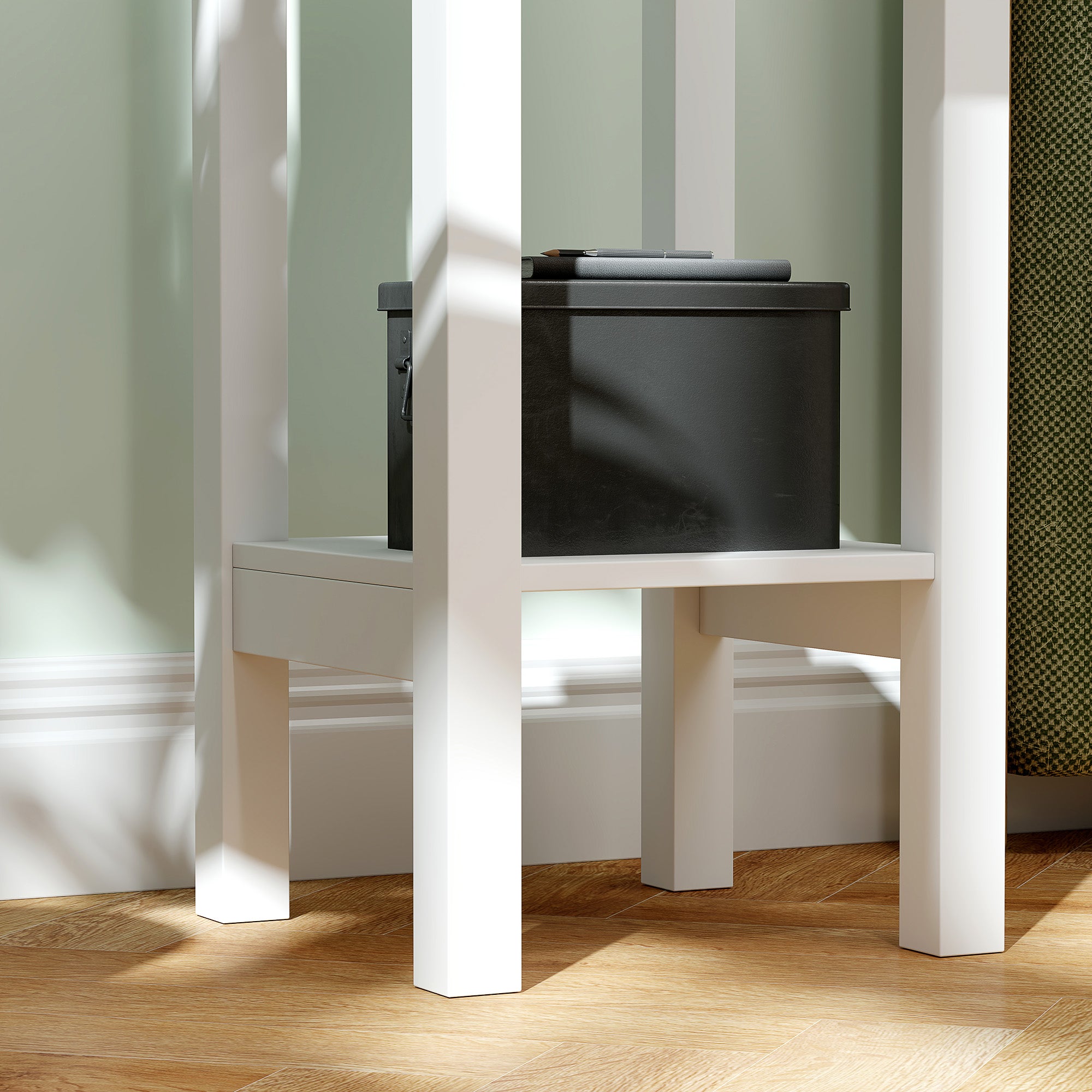 Set of Two Elegant Floral Cut-Out Side Tables - White