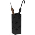 Metal Square Umbrella Stand with 4 Hooks & Removable Drip Tray 15.5x15.5x41 cm - Black