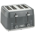4 Slice Toaster with 7 Browning Levels, Bread Toaster with Removable Crumb Tray, Grey
