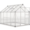 6 x 8ft Walk-In Greenhouse, with Sliding Door - Clear