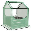 61 x 61cm Garden Planter Bed, with Cover - Green and Silver