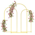 Wedding Arch Frame Set 2.2m, 2m, 1.8m Metal Balloon Arch Stand for Party, Bridal Shower, Graduation - Gold Tone