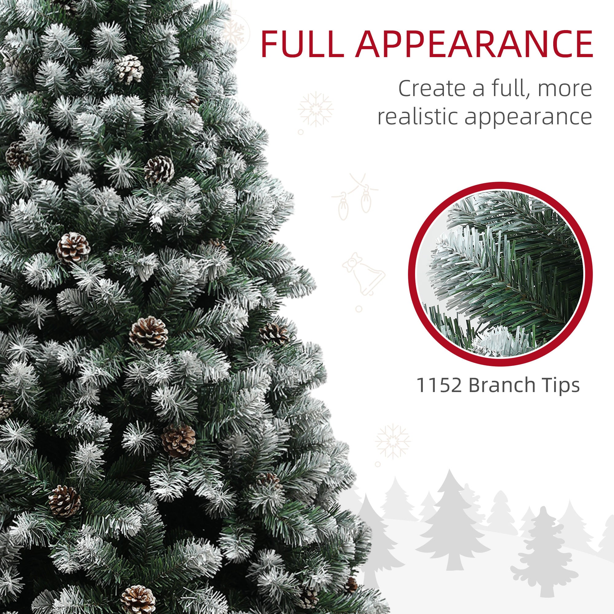 7ft Snow-Dipped Artificial Pine Christmas Tree