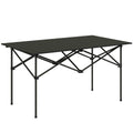 Two-Seater Portable Folding Picnic Table with Roll-Up Top - Black