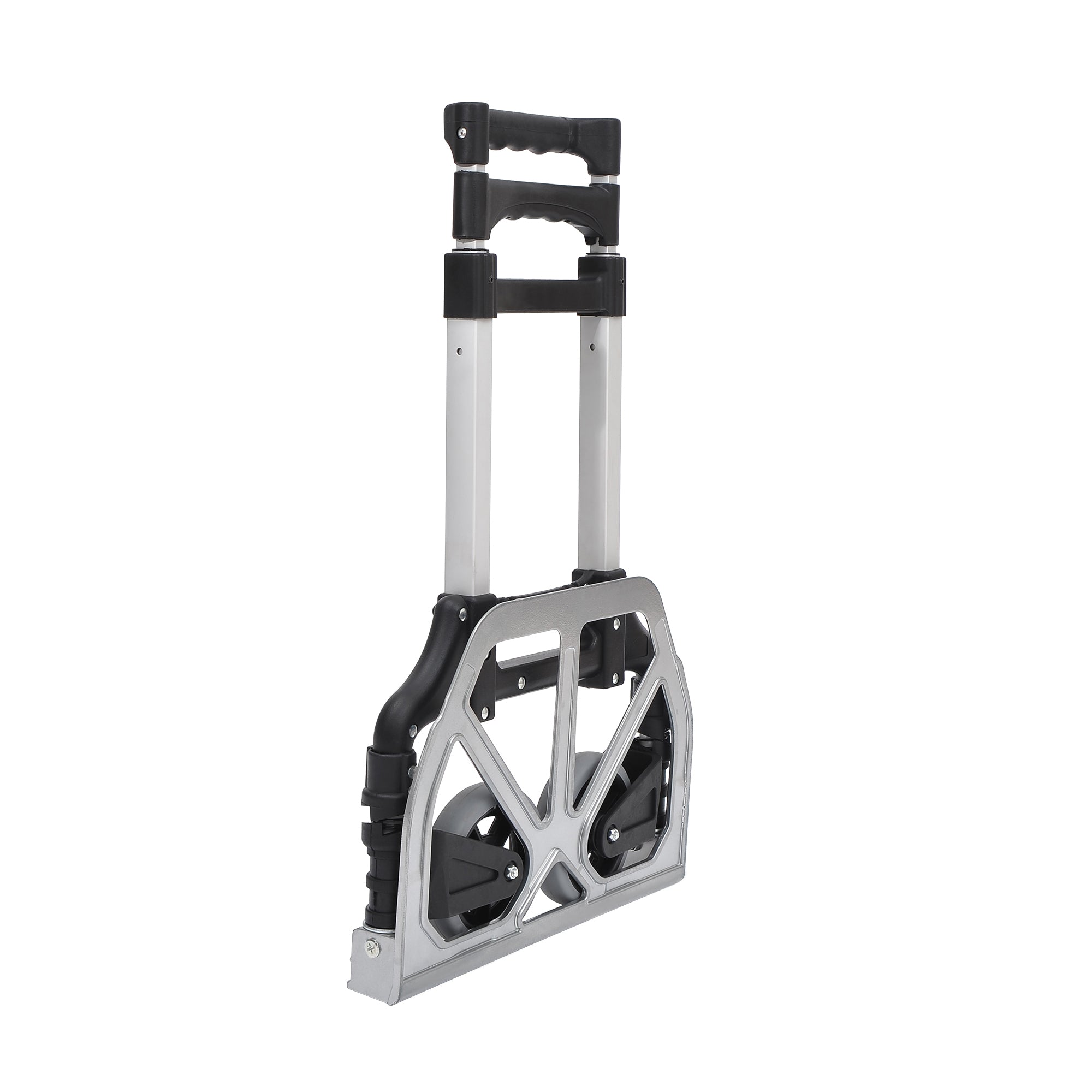 Aluminium Folding Hand Truck Trolley, Heavy Duty Foldable Sack Cart with Adjustable Telescoping Handle, 70KG Load Capacity