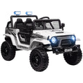 12V Kids Electric Ride-On Truck with Remote, Music, Horn & Lights - White