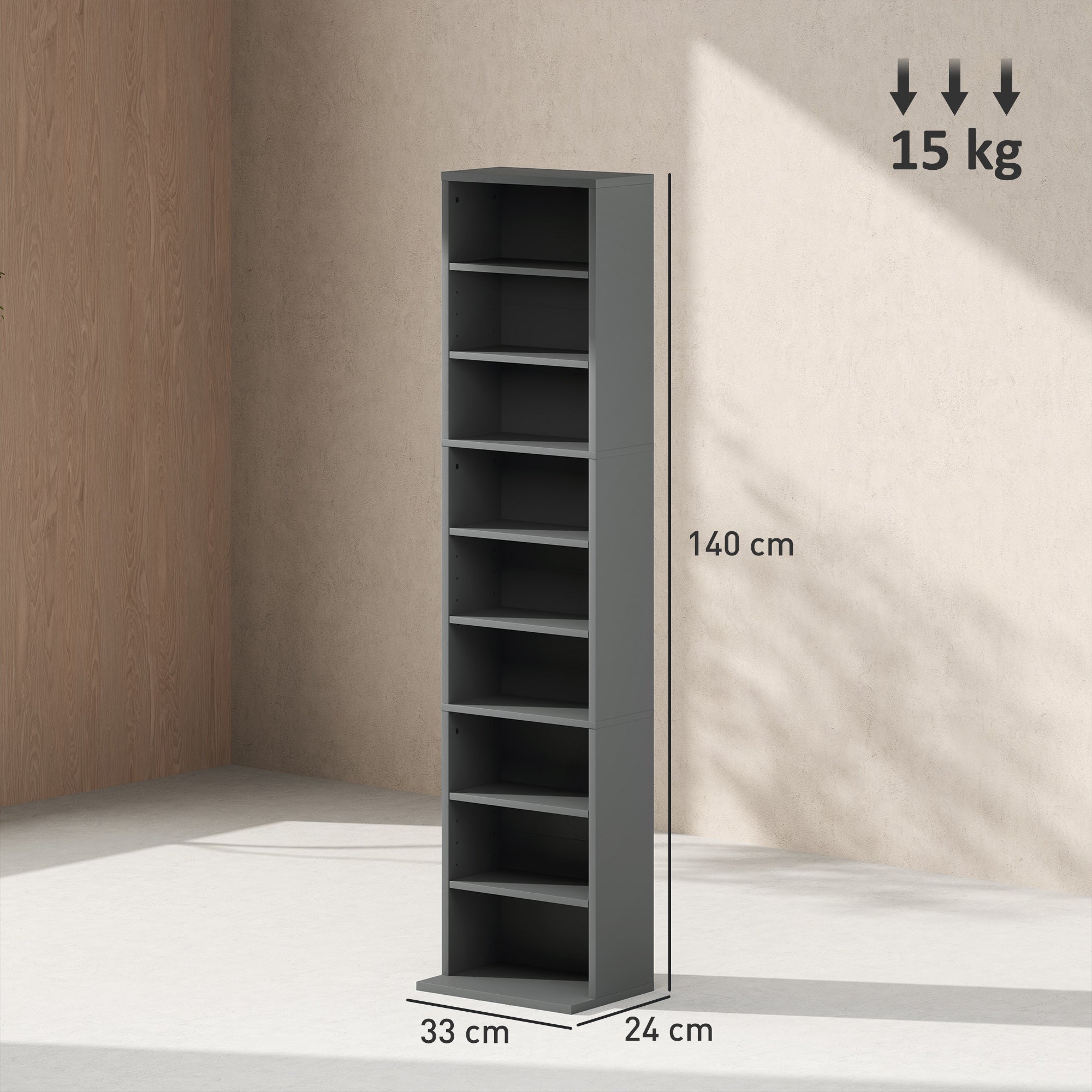 260 Narrow CD Storage Unit - Grey
