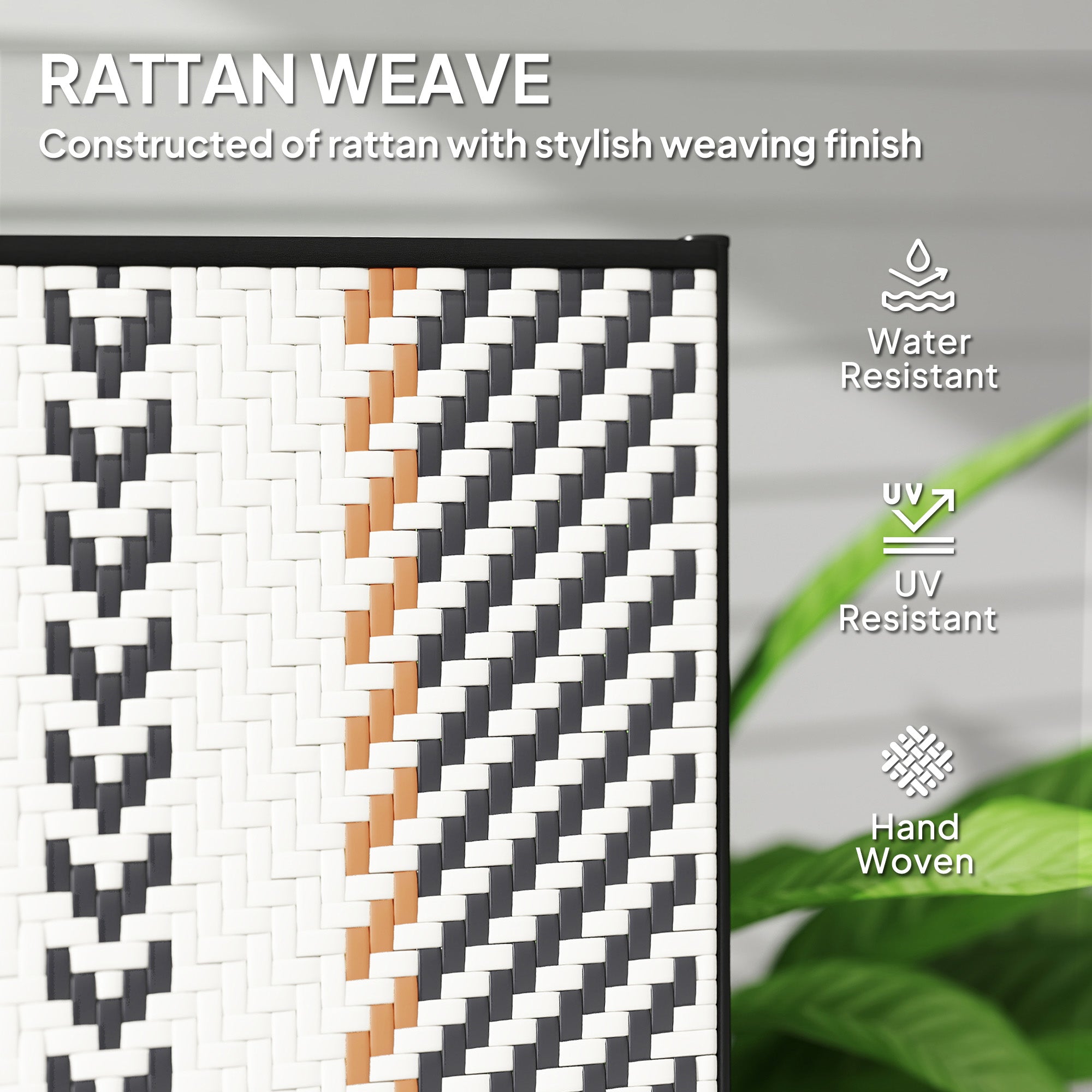 Outdoor Rattan Folding Chair with 5-Position Adjustable Backrest, Wicker Garden Dining Chair with Wide Armrest, Set of 2 for Patio, Terrace, Balcony, Black