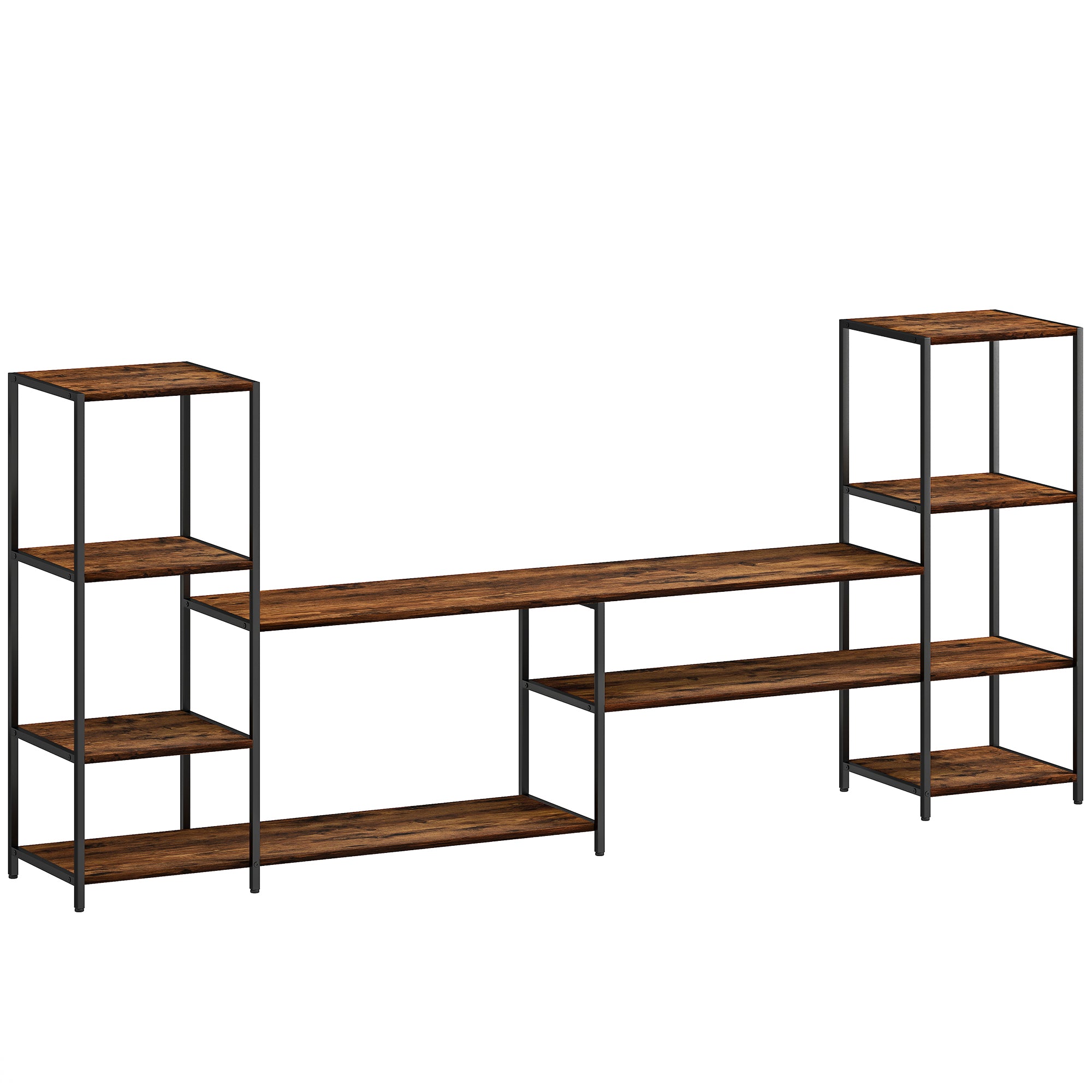 TV Unit for TVs up to 60 Inches, Industrial TV Stand with Storage Shelves, Entertainment Centre for Living Room, Bedroom