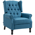 Vintage 150° Reclining Armchair with Footrest - Blue