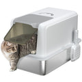 Stainless Steel Cat Litter Box for Larger Cats with Removable Lid, Scoop & Filter Bags - White