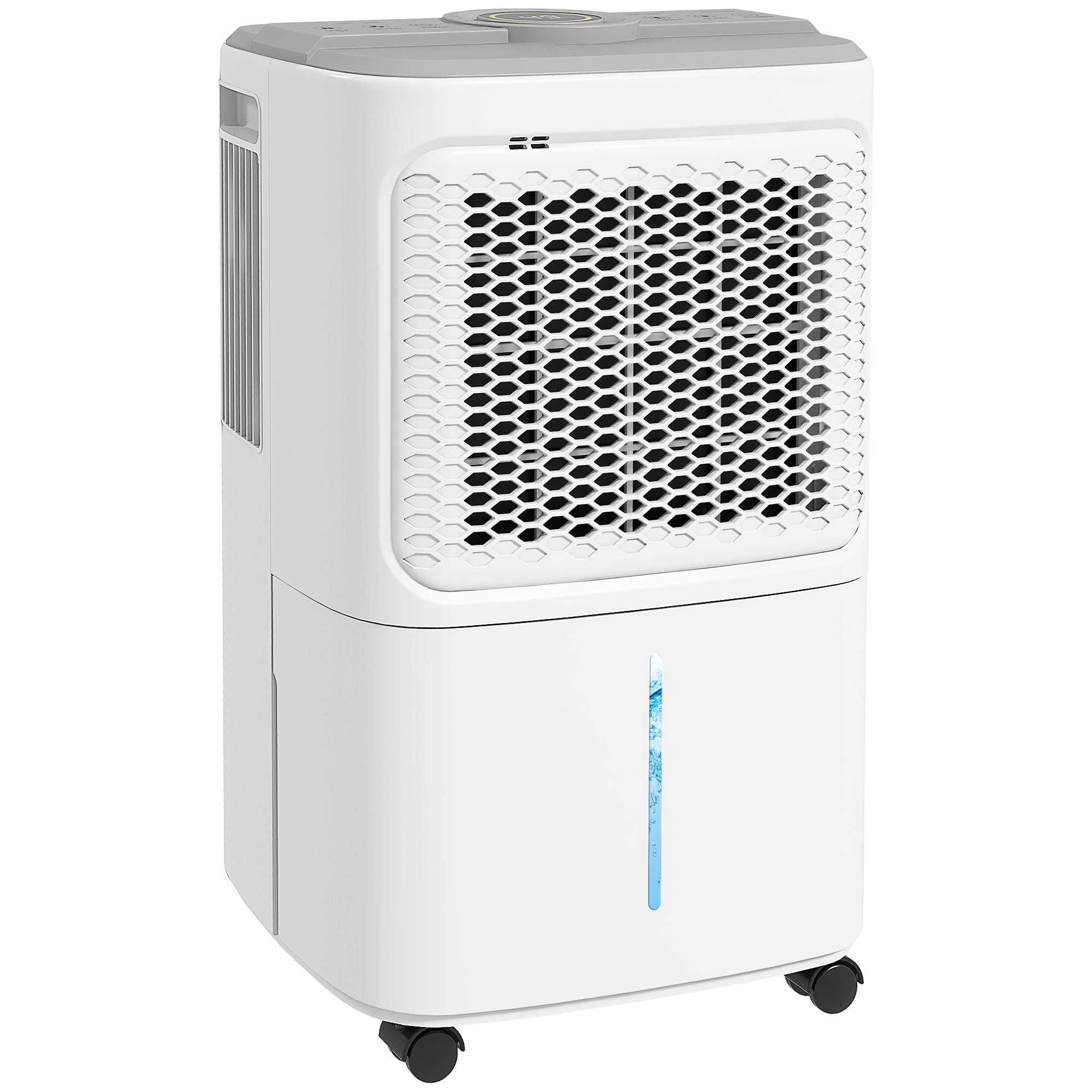 12L/Day Dehumidifier with Continuous Drainage, 1.6L Water Tank, 24H Timer, Digital Humidity Display, Humidity Light, Dehumidifier for Home Damp, Bedroom, Condensation, Mould, Laundry Drying