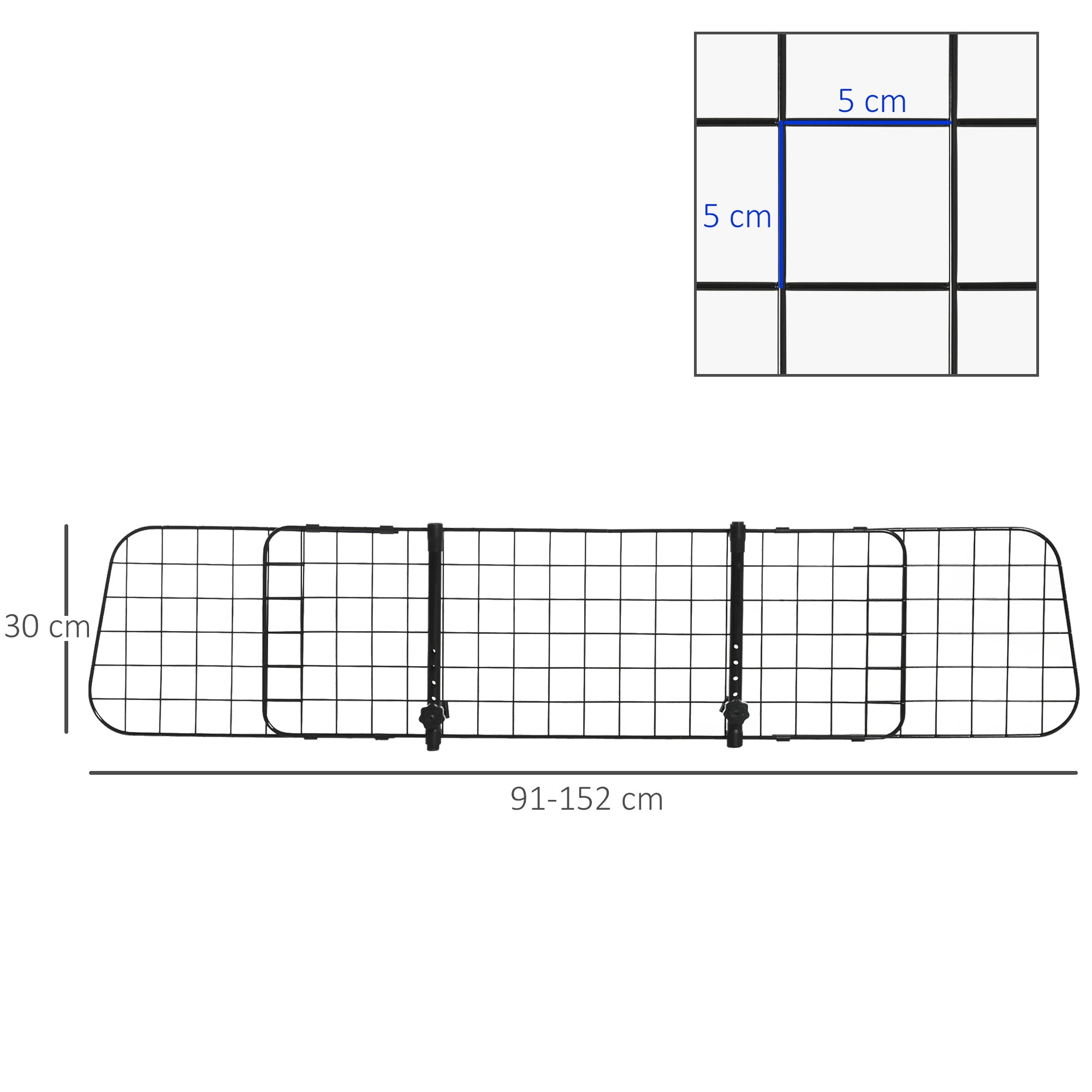 Heavy Duty Pet Dog Car Barrier Black