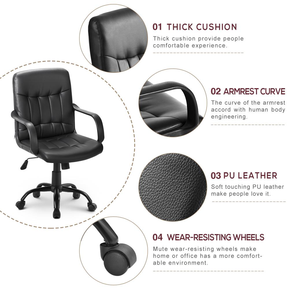 Ergonomic 360° Swivel High Back Mesh Desk Chair with Tilt, Lock Function, Adjustable Height Executive Office Chair, 53L x 53W x 106H cm, Black