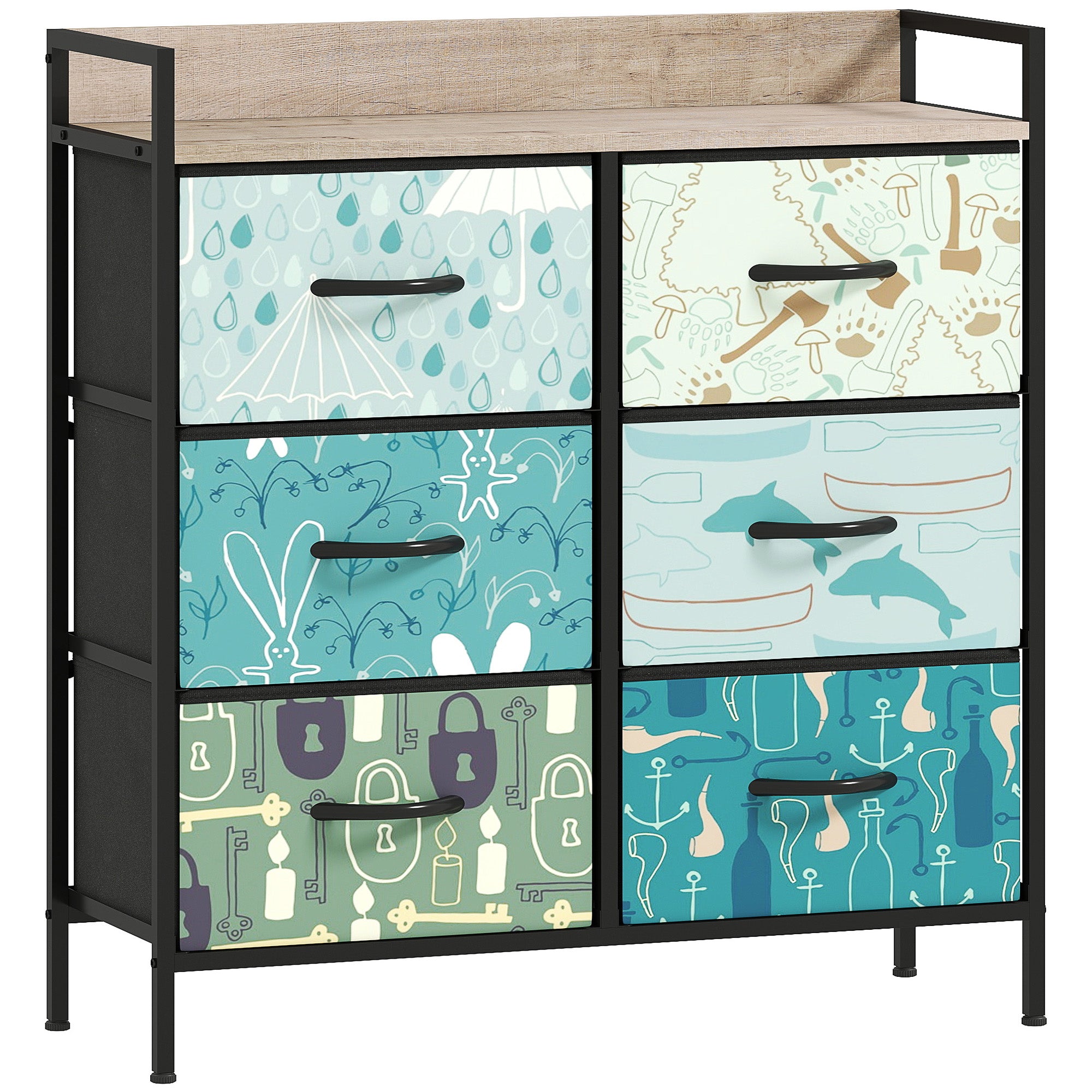 6-Drawer Chest of Drawers - Blue