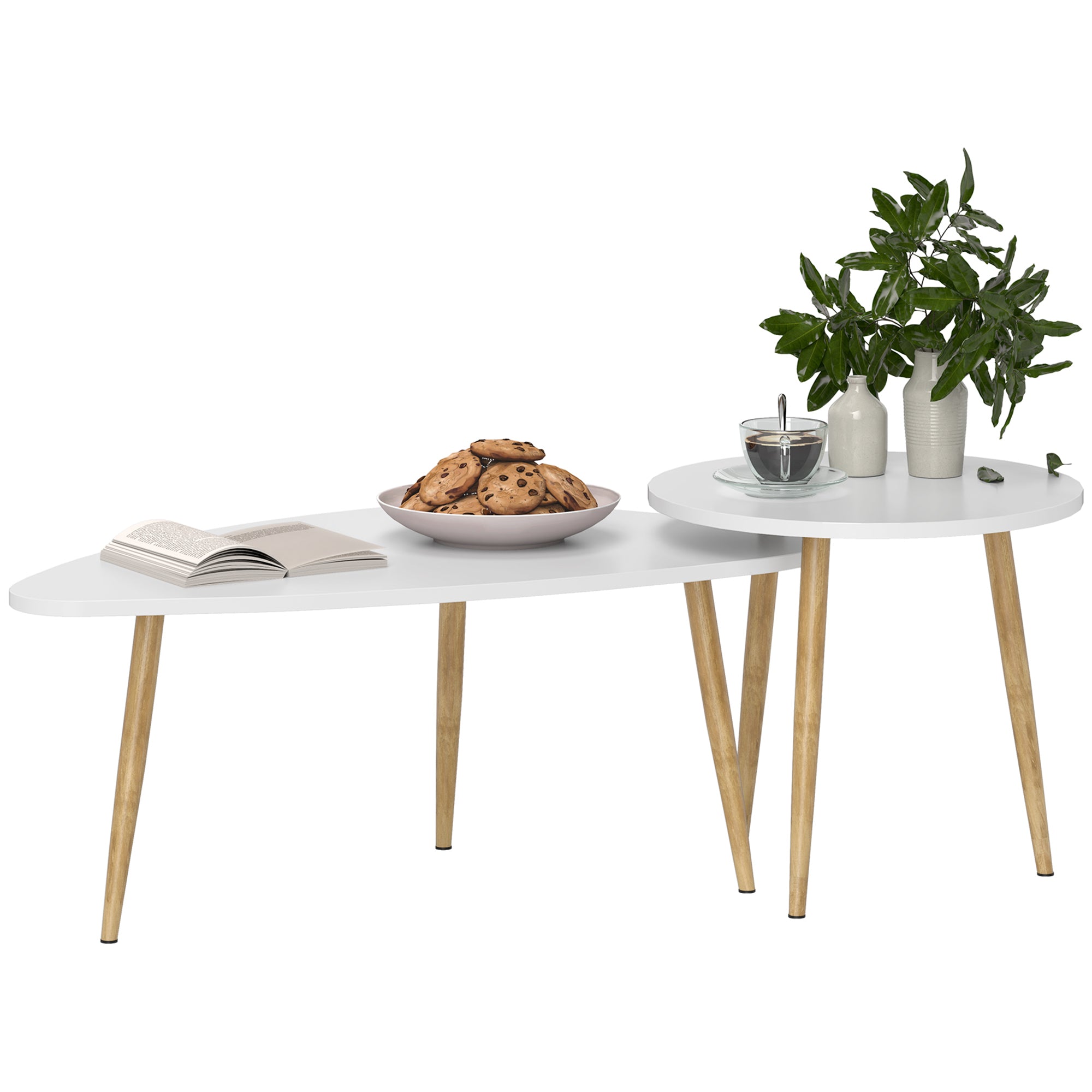 Set of Two Scandinavian-Style Coffee Tables - White