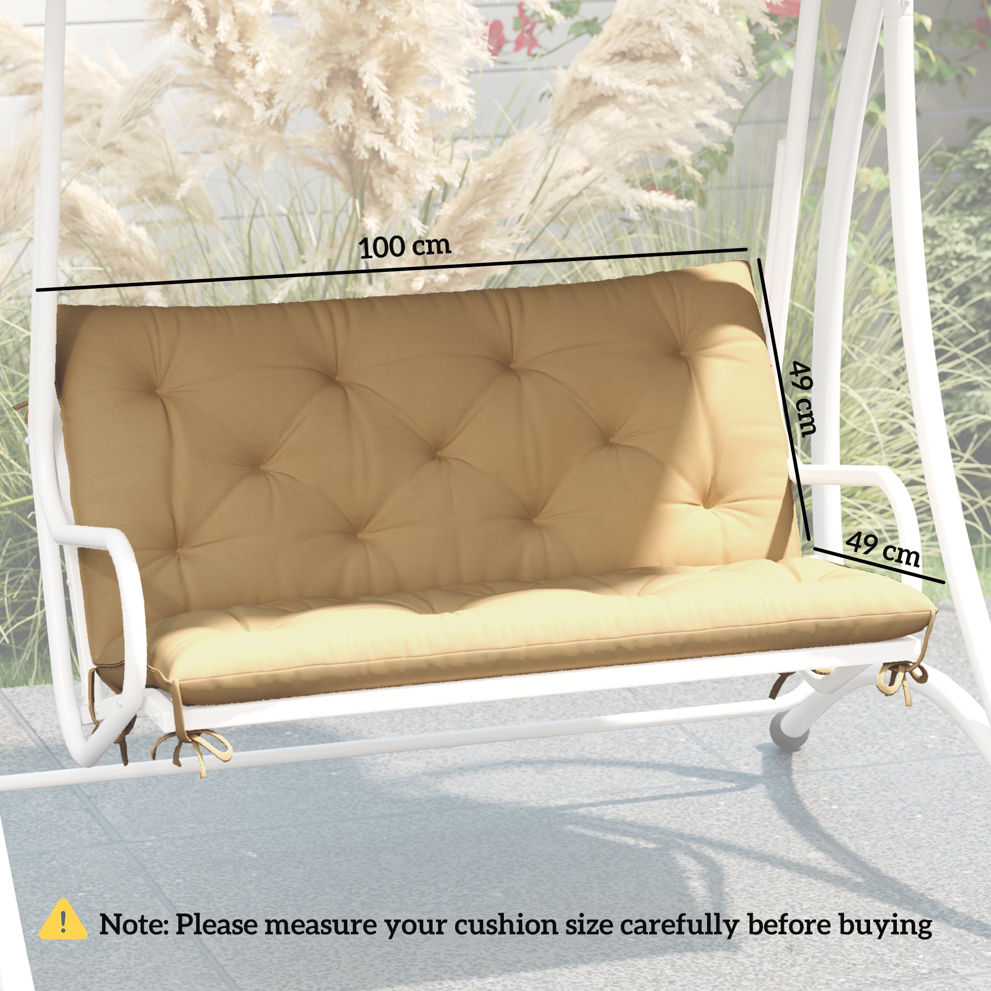 Two-Seater Bench Cushion - Khaki