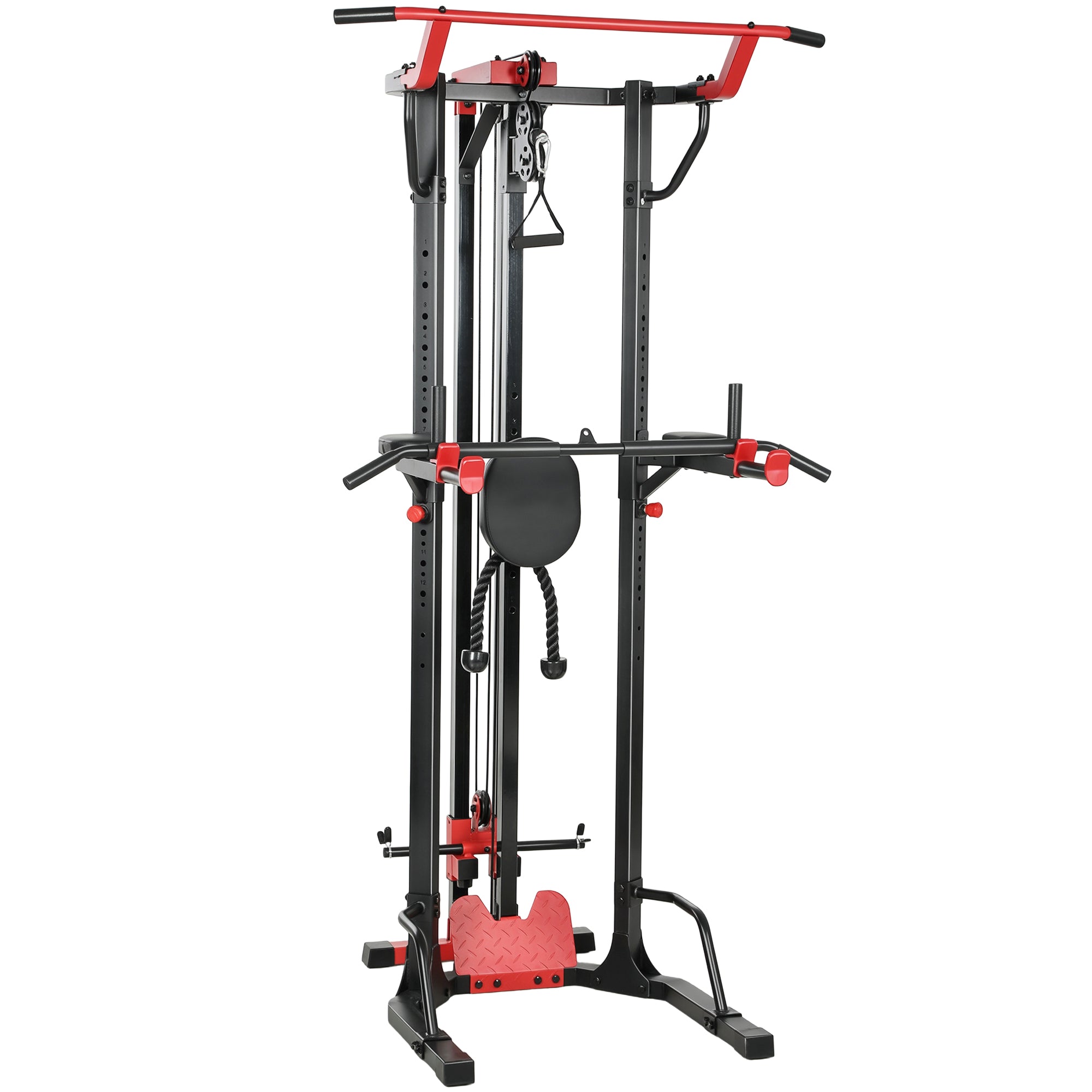Power Tower with Lat Pull Down Machine, Pull Up Bar, Dip Station, Adjustable Height Power Pack for Home Gym