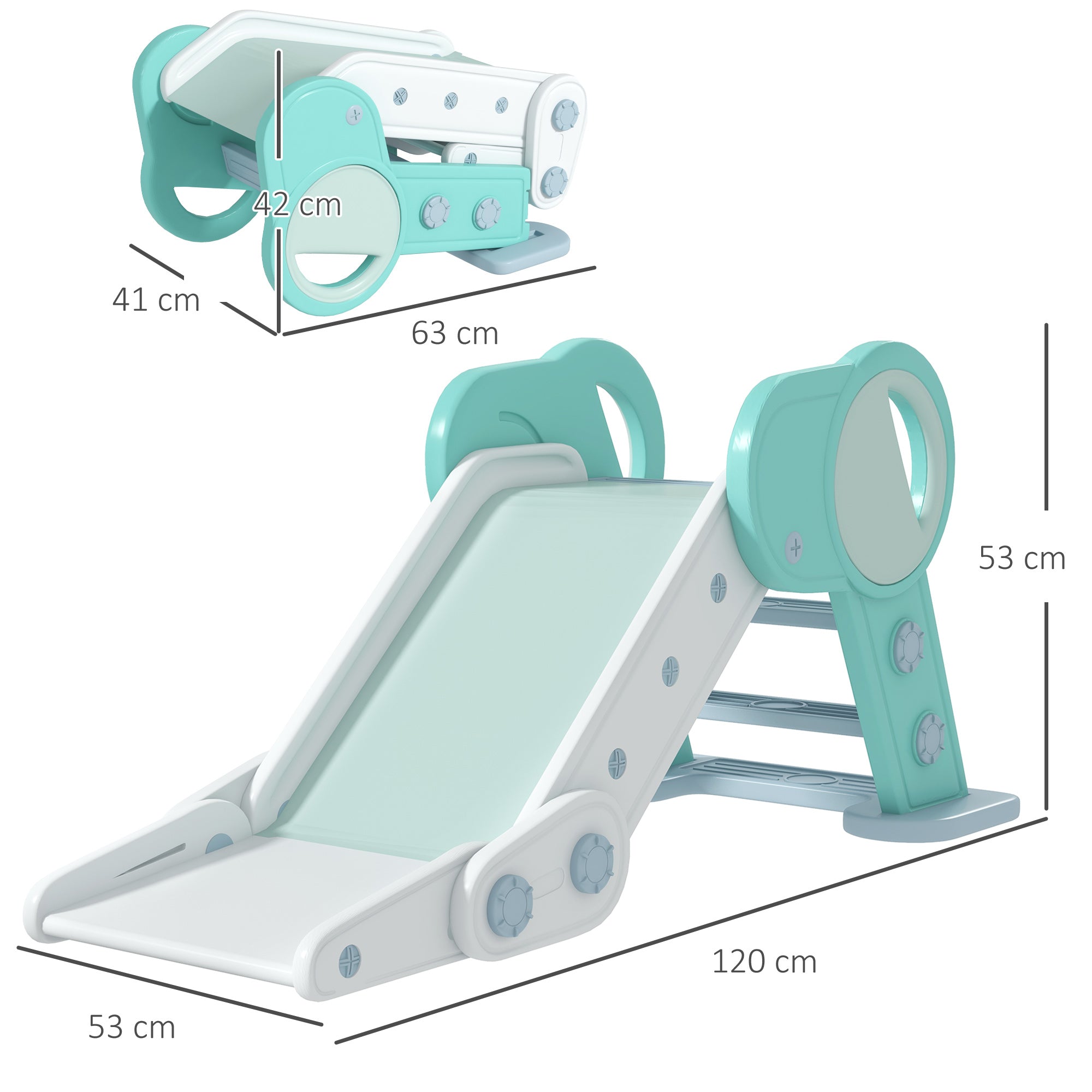 Foldable Kids Slide, Freestanding Baby Slide, for Ages 1.5-3 Years