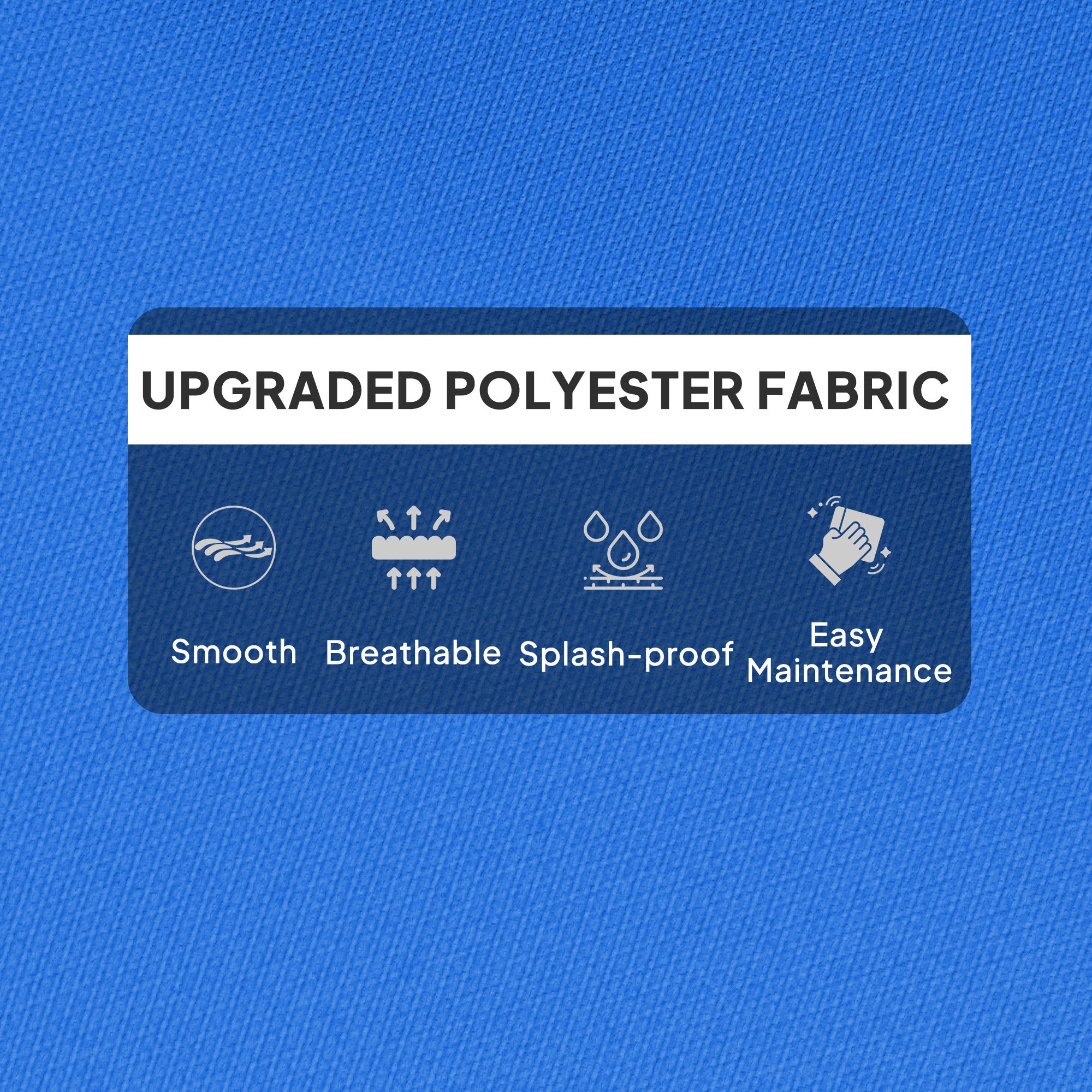 115cm Padded Rocking Chair Cushion Set with Tie Fastenings - Blue