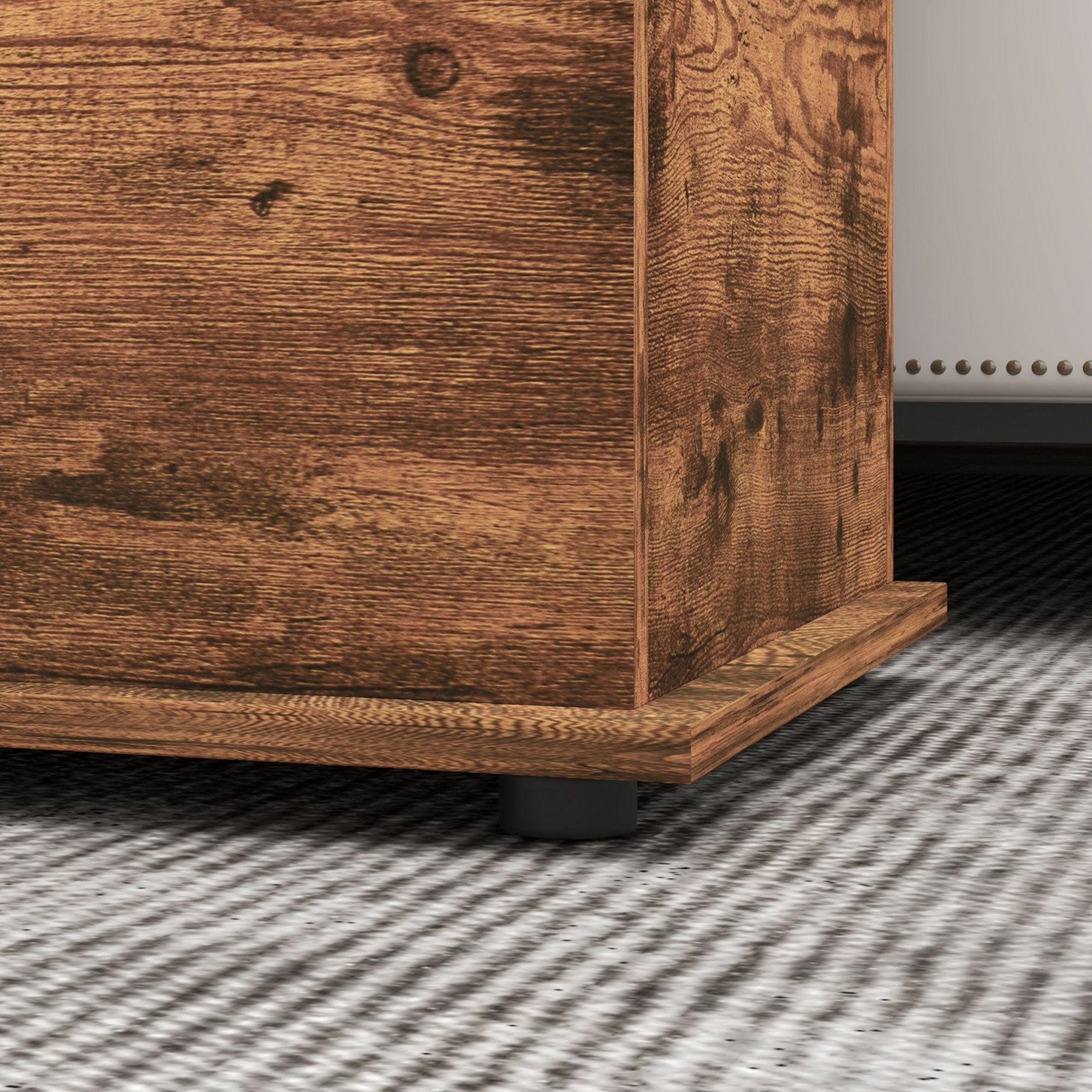 113L Storage Chest, Storage Box with Flip-Top Lid and 2 Safety Hinges, Storage Trunk for Living Room, Entryway, 100 x 40 x 40 cm, Rustic Brown