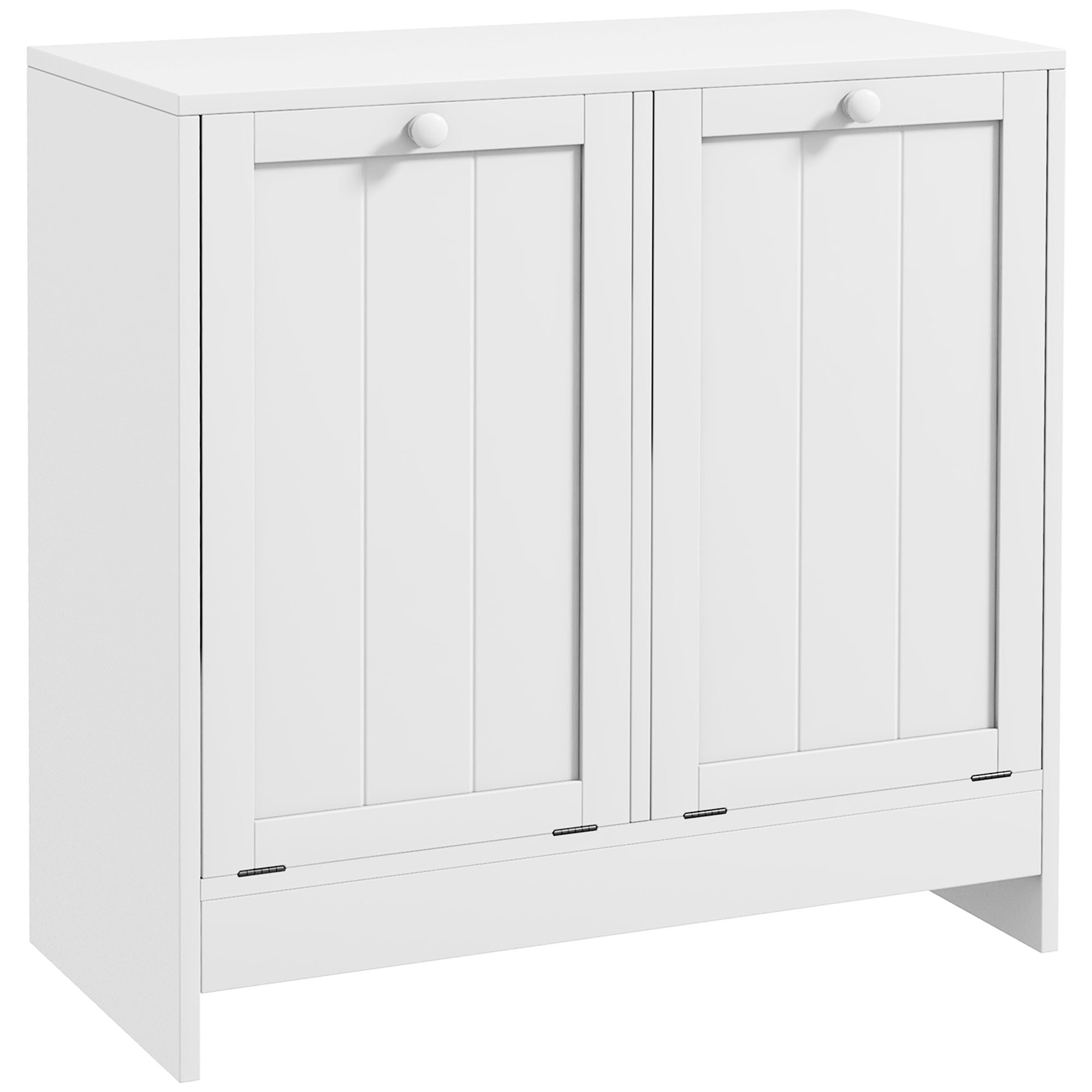 Double Hamper Laundry Storage Cabinet - White