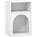 Bedside Table with 2 Open Compartments - White