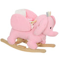 Kids Rocking Horse, Baby Ride on Elephant Rocker with Safety Belt and Sound for Toddlers 18 to 36 Months, Pink
