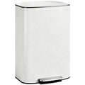 50L Kitchen Bin with Soft-Close Lid and Stay-Open Function, Stainless Steel Pedal Bin with Removable Inner Bucket, Carry Handle for Kitchen, Office, Home, Cream