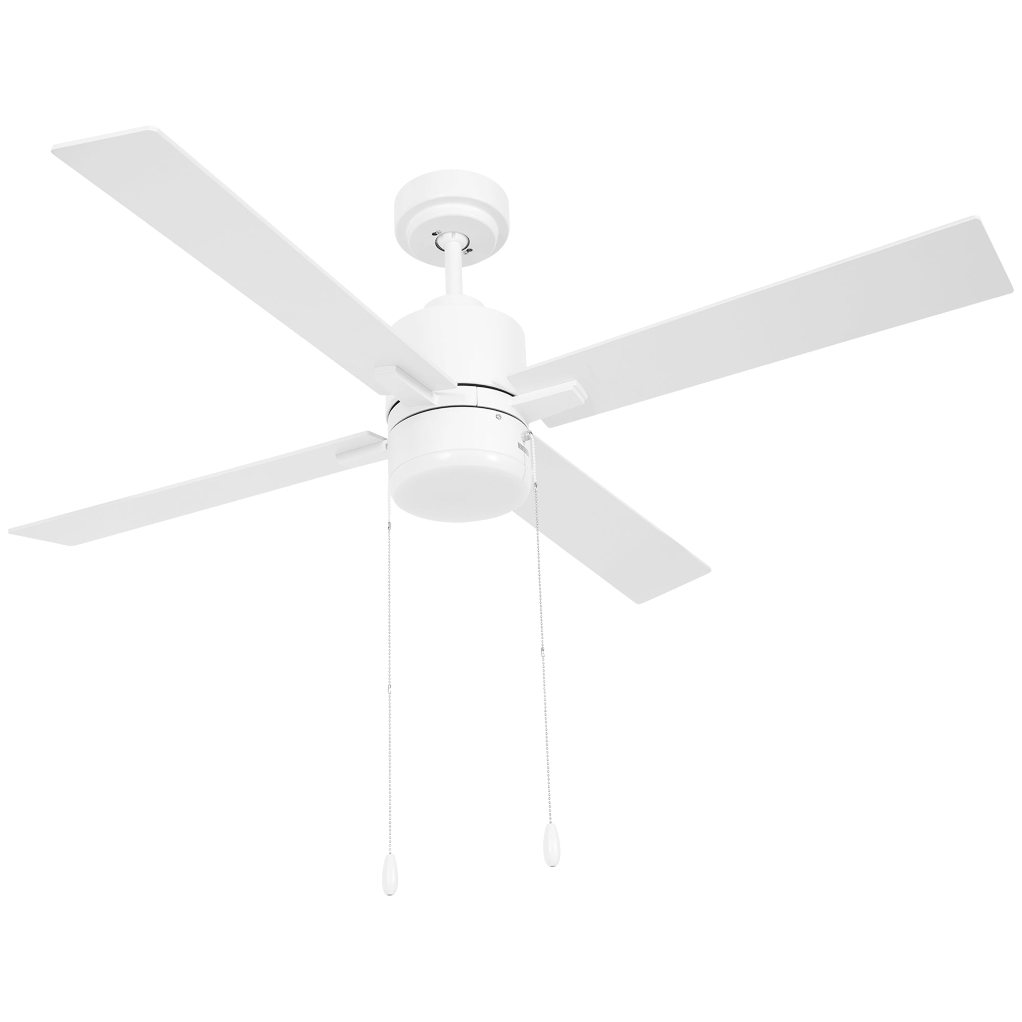 Ceiling Fan with LED Light, Flush Mount Ceiling Fan Lights with Reversible Blades, Pull-chain, White and Natural Tone