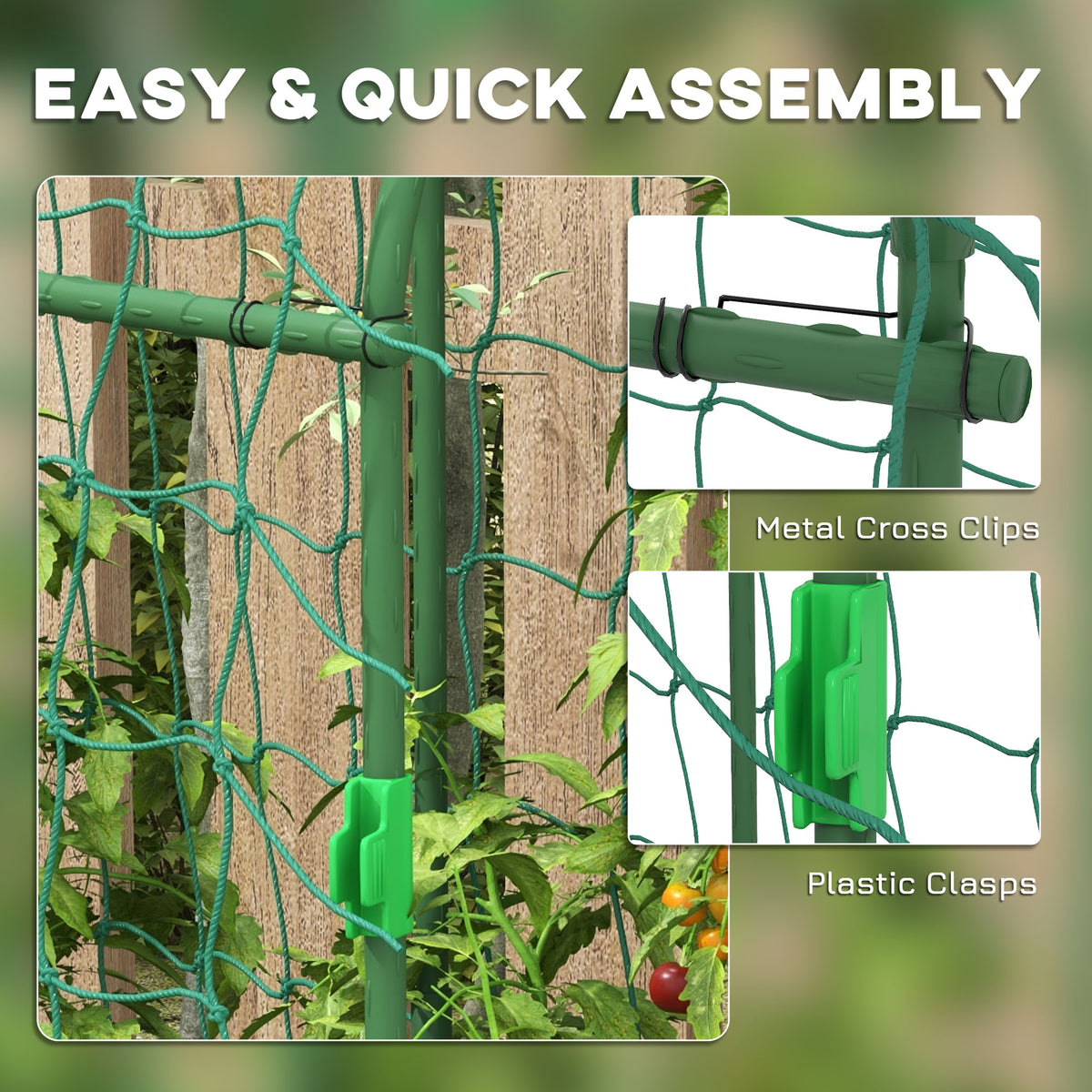 183 cm Tall Metal Garden Trellis, Arch Trellis for Climbing Plants Outdoor with Climbing Net