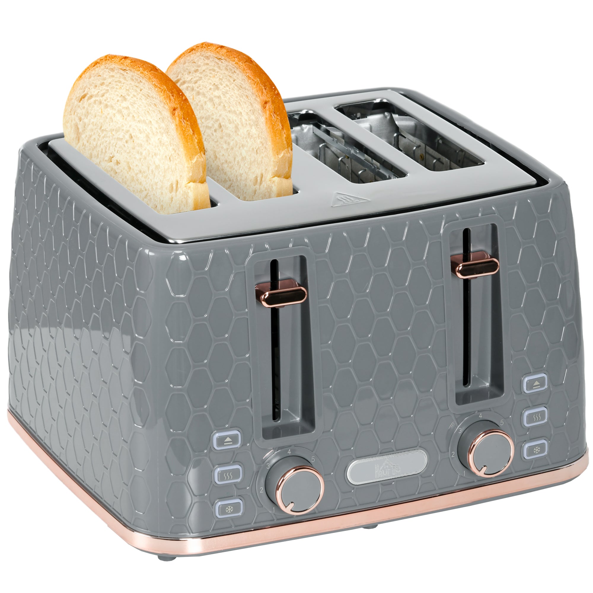 Four-Slice Honeycomb Toaster - Grey