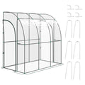 214cm x 118cm Walk-In Lean To Greenhouse with Accessories - Clear Green