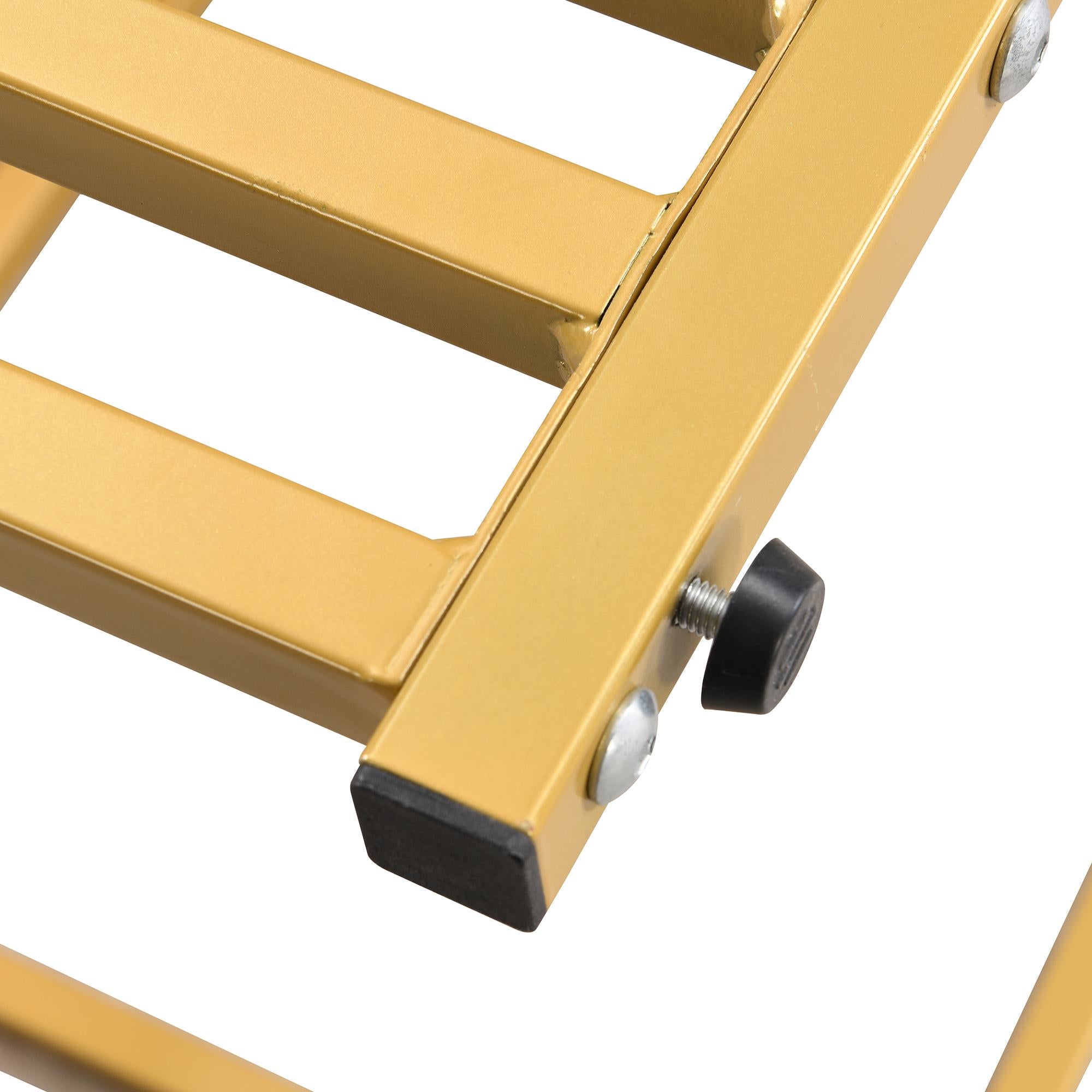 2 Piece Nesting Coffee Table Set with Marble Pattern and Modern Gold Design, Square End Table with Drawer and Metal Frame, Gold+White