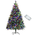 6ft Pre-Lit LED Artificial Christmas Tree with Base - Green
