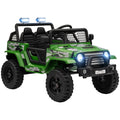 12V Kids Electric Ride-On Truck with Remote, Music, Horn & Lights - Green