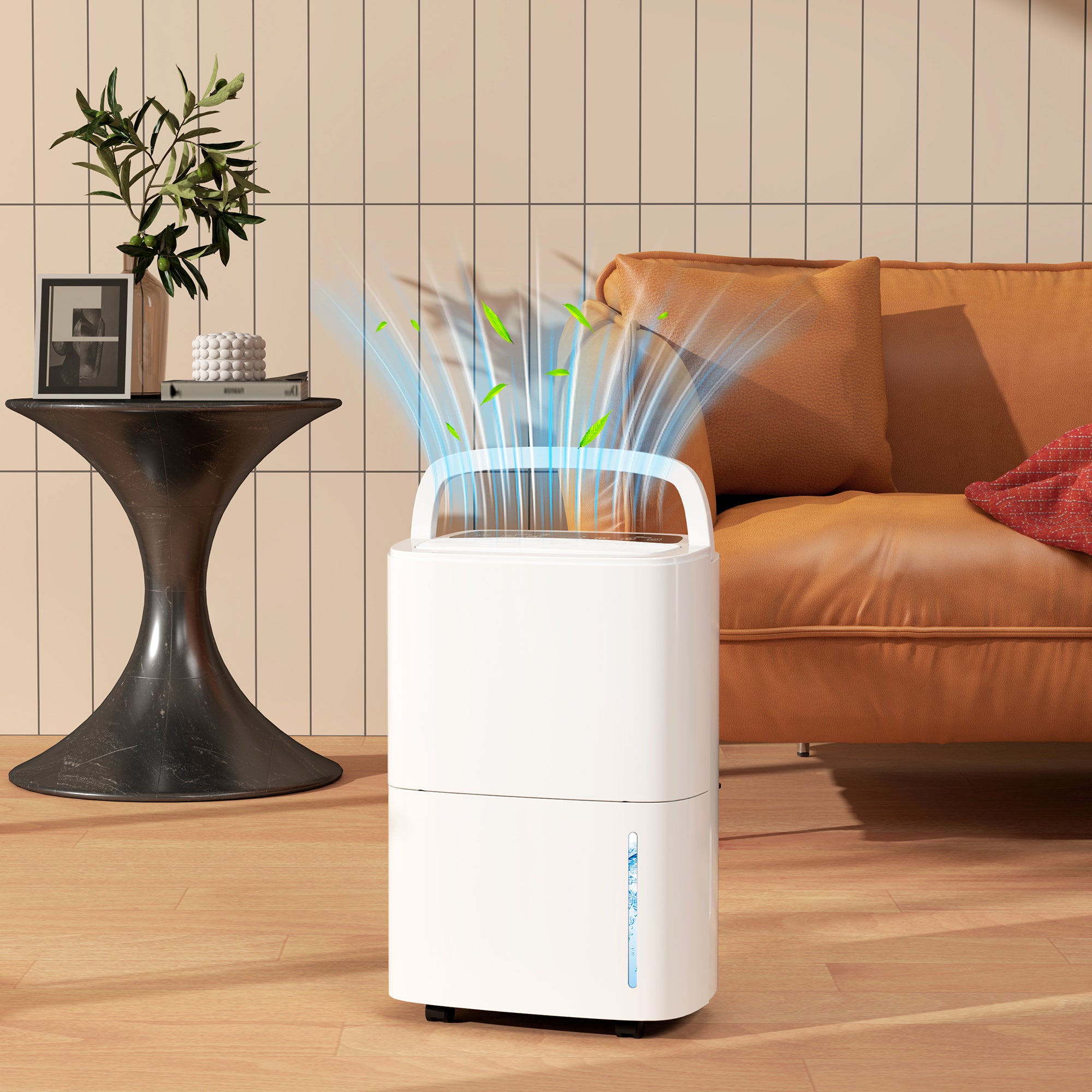 20L/Day Dehumidifier with Continuous Drainage, 5L Water Tank, 24H Timer, Digital Humidity Display, Humidity Light, Dehumidifier for Home Damp, Bedroom, Condensation, Mould, Laundry Drying