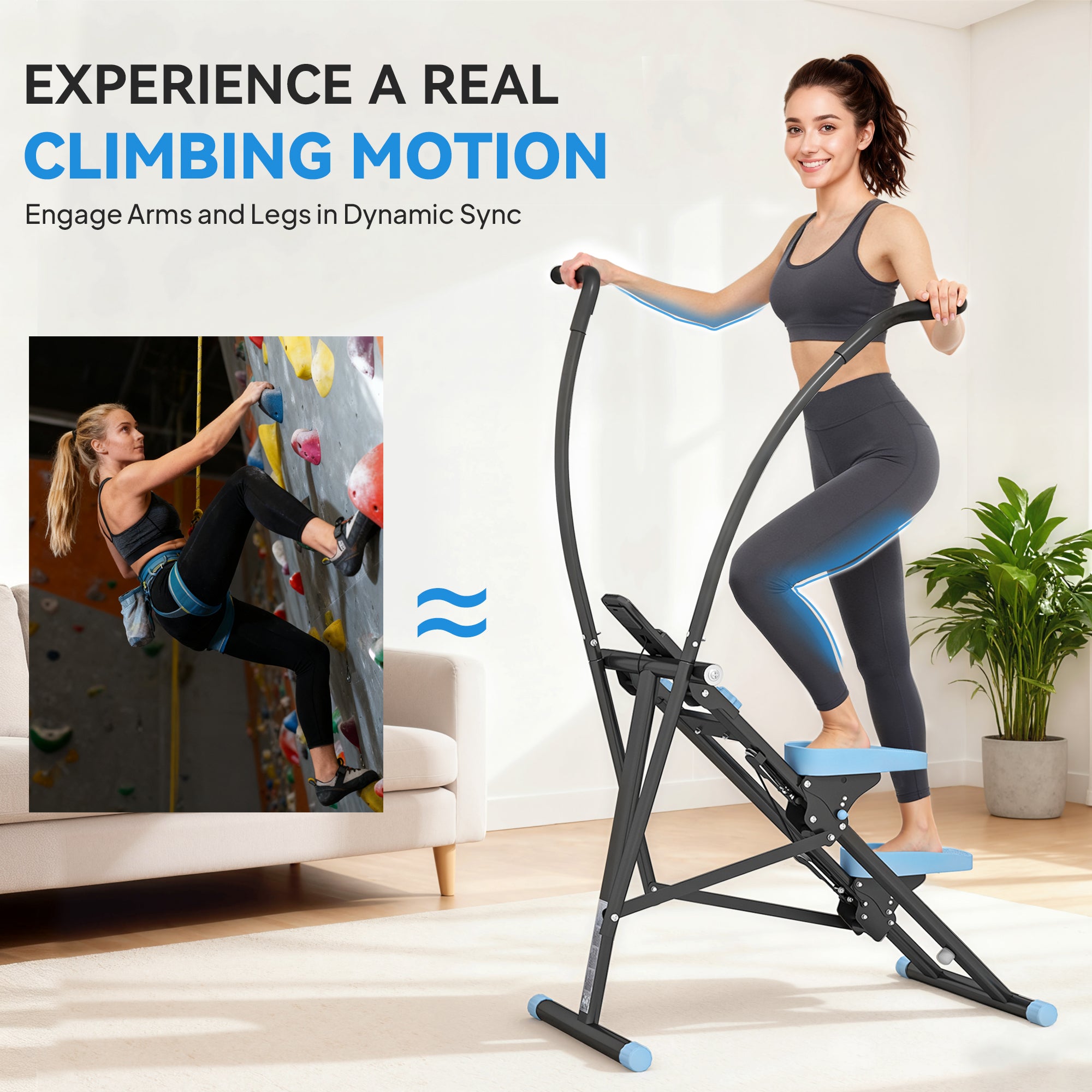 Stair Stepper for Home Gym Exercise, Vertical Climber Machine with LCD Monitor & Adjustable Pedals for Workout