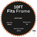 10ft Trampoline Replacement Mat with 54 V-Hooks & Spring Pull Tool for 14cm Springs - Orange