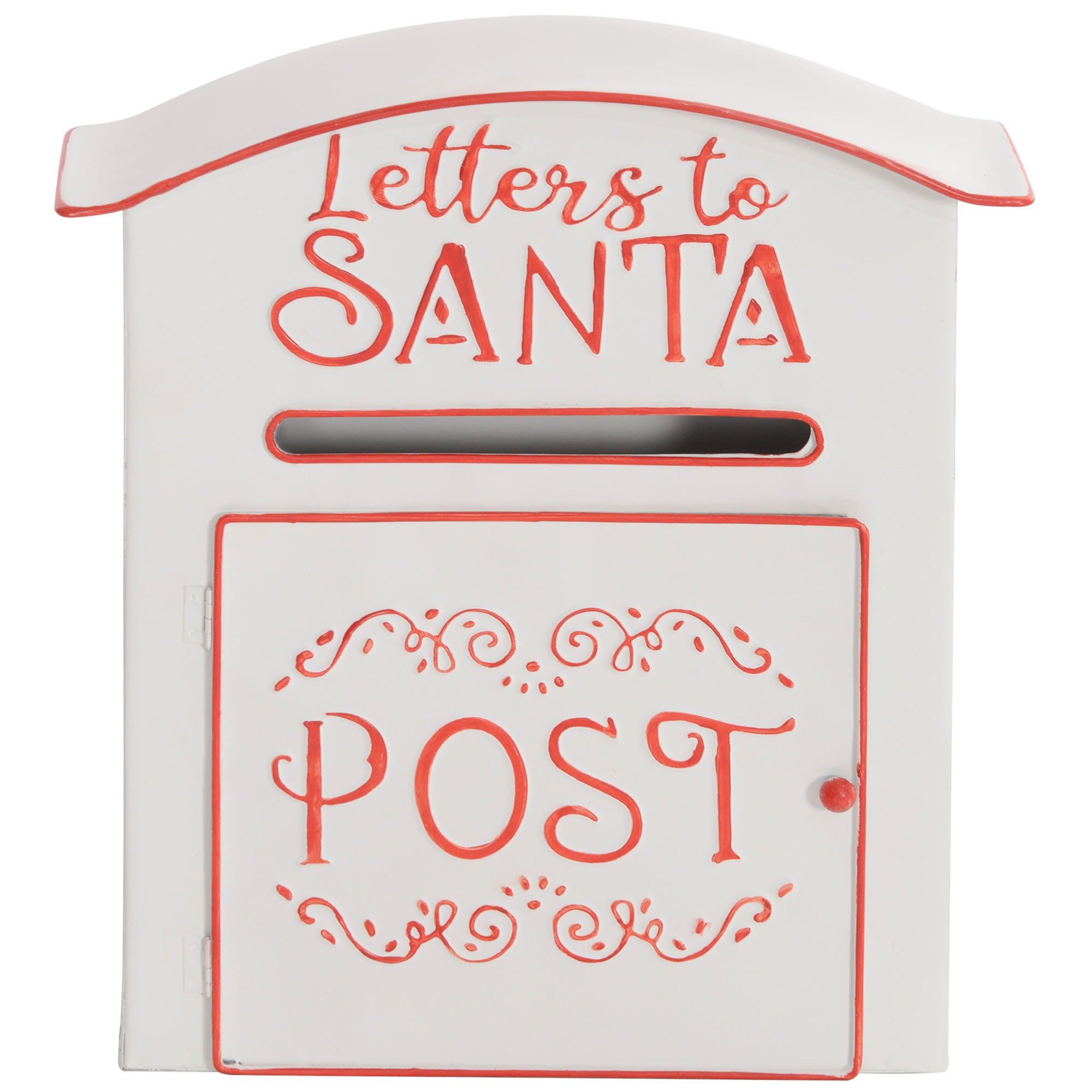 Christmas Post Box, Letters to Santa Mailbox, Wall Mounted Postbox, Christmas Decoration for Indoor and Outdoor, White