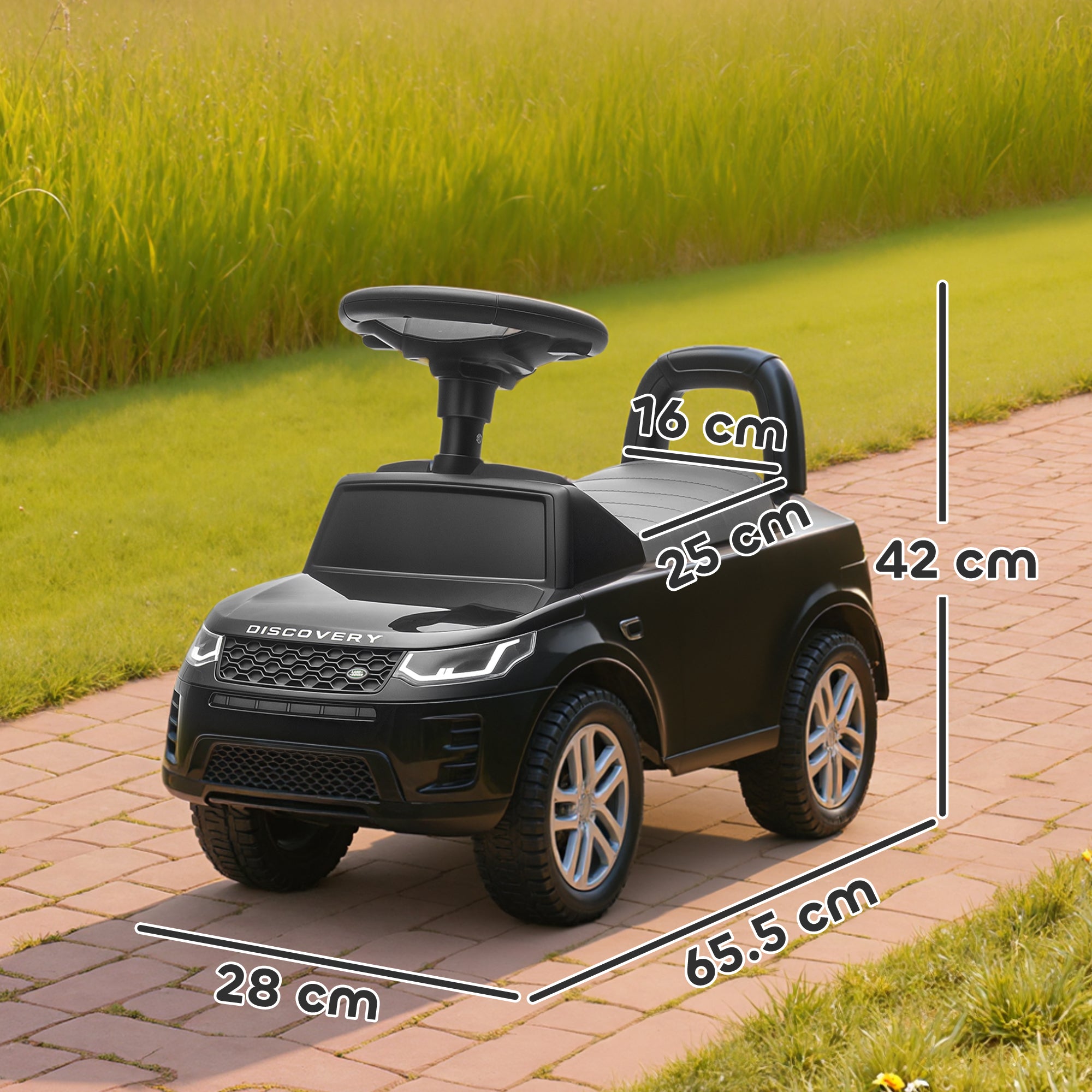 Land Rover Licensed Toddler Ride on Car with Horn, Engine Sounds, Under-Seat Storage, for 18-36 Months, Black
